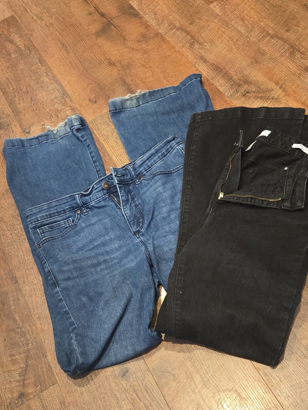 Women's Flare Leg Jeans Bundle — Blue and Black